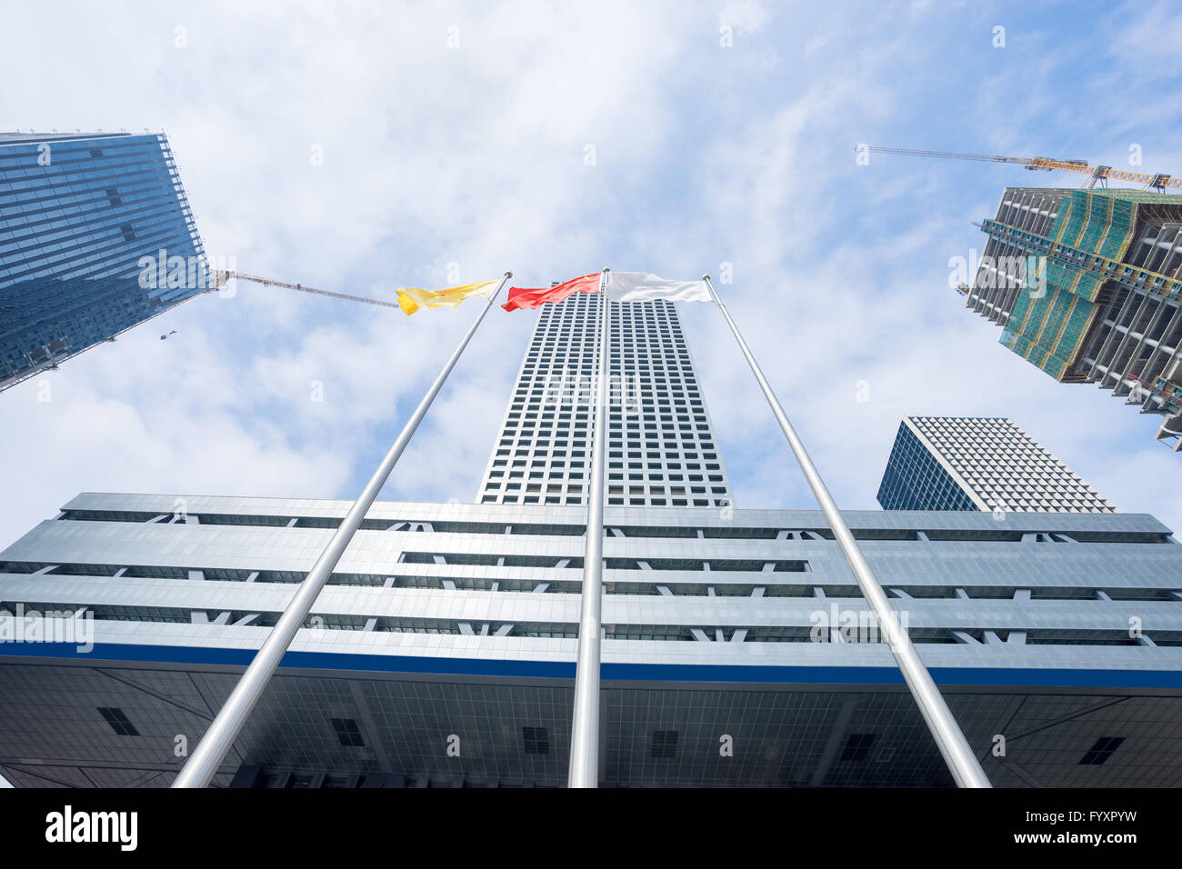 facade of modern building in blue sky Stock Photo - Alamy