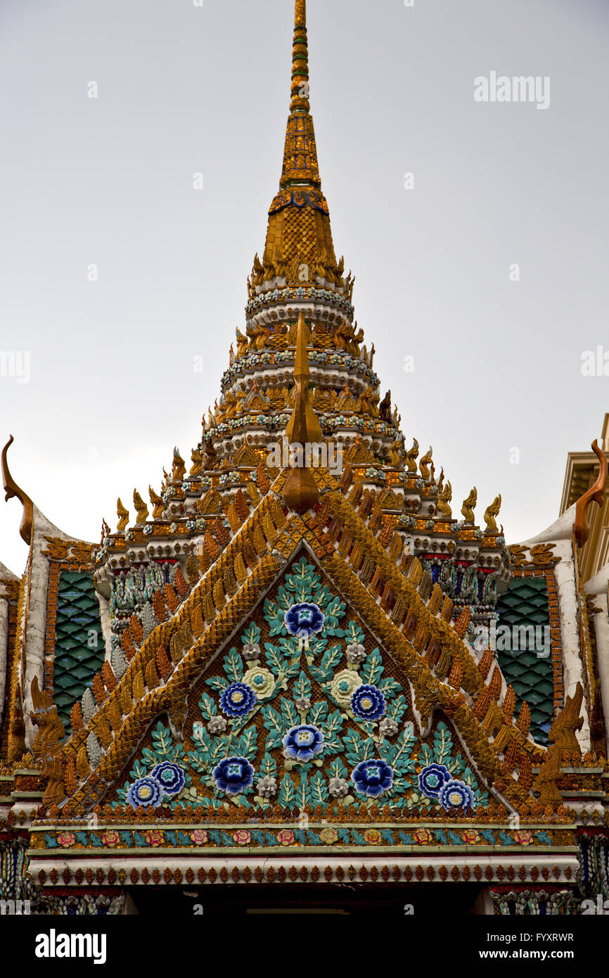 thailand in bangkok rain temple abstract f wat palaces mosaic Stock ...