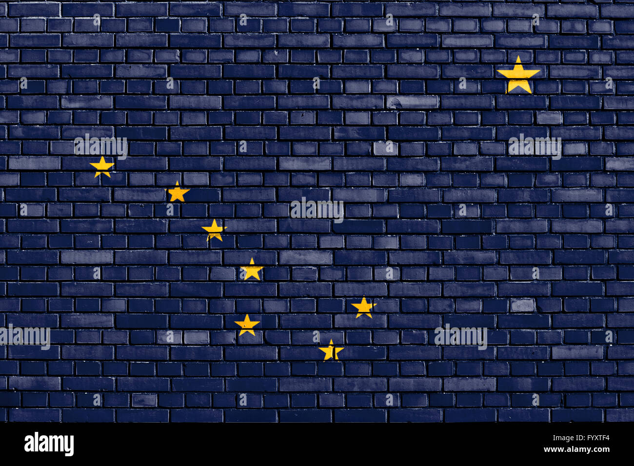 flag of Alaska painted on brick wall Stock Photo - Alamy