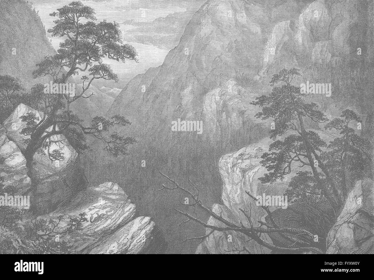 CALIFORNIA: Sierra Madre, Rocky Mountains, antique print c1880 Stock Photo