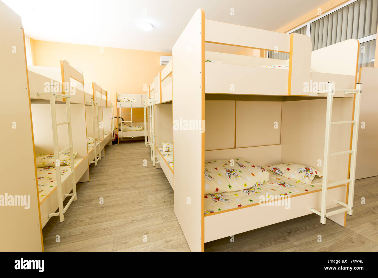 New kindergarten bedroom with small beds Stock Photo Alamy