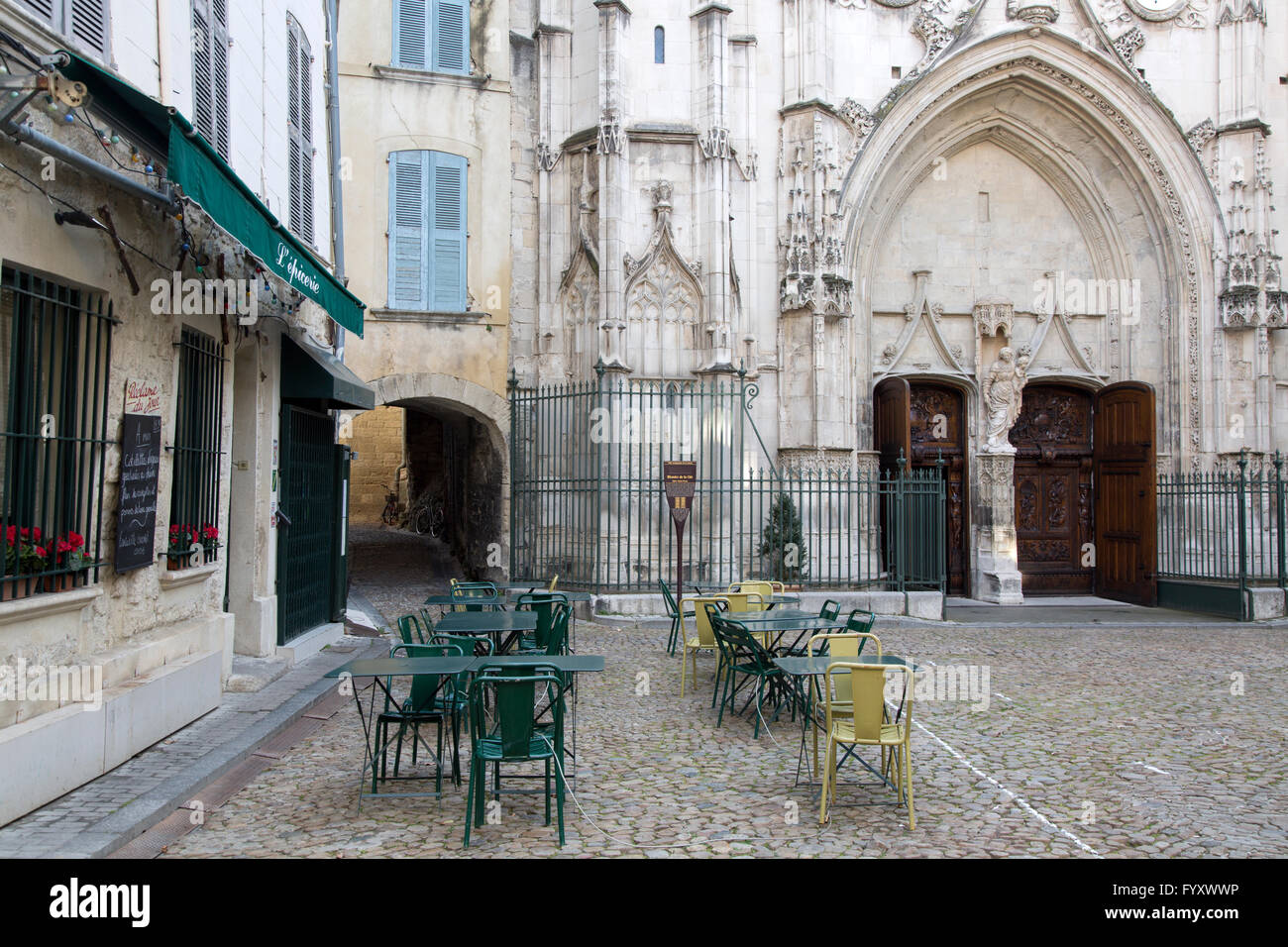 St Pierre Church and Square, Avignon; France Stock Photo