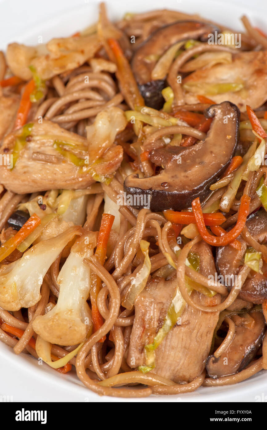 buckwheat noodles with chicken Stock Photo Alamy
