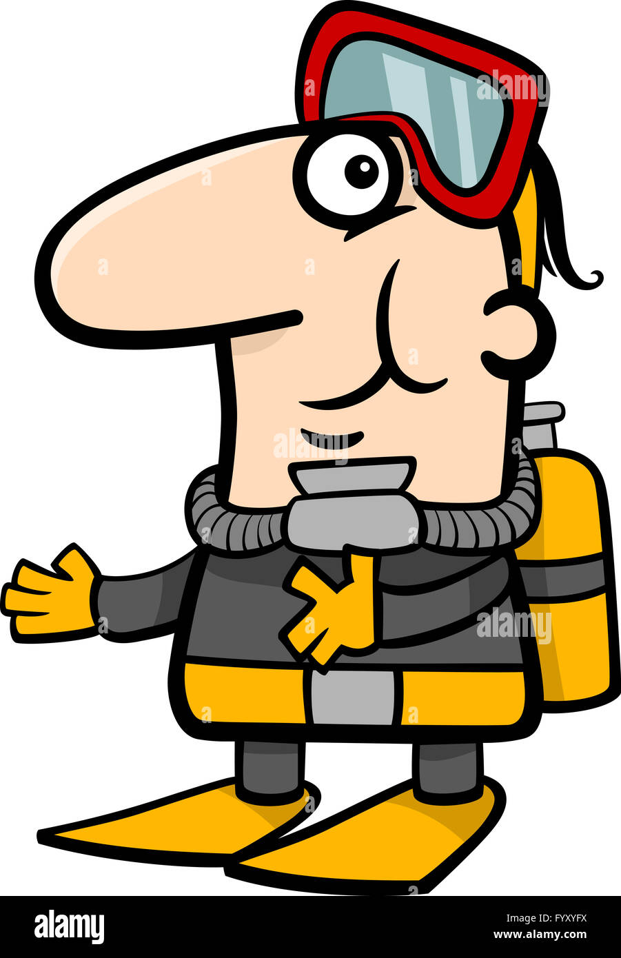 Cartoon Illustration Funny Scuba Diver High Resolution Stock Photography  and Images - Alamy