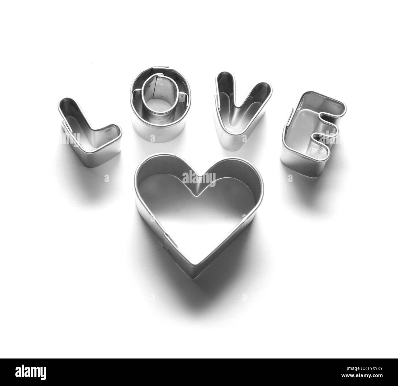 Love message made of chrome letters Stock Photo