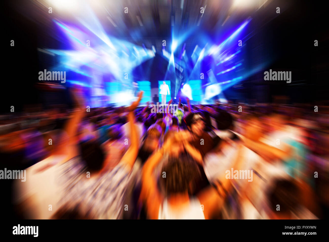 People on music concert, disco party. Stock Photo