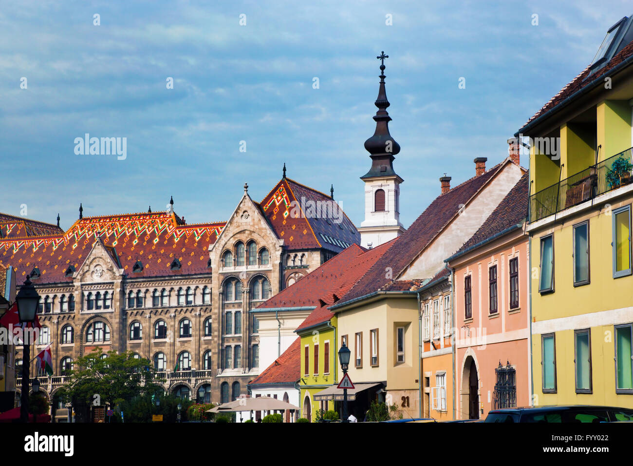 Old town buildings in Budapest, Hungary Stock Photo