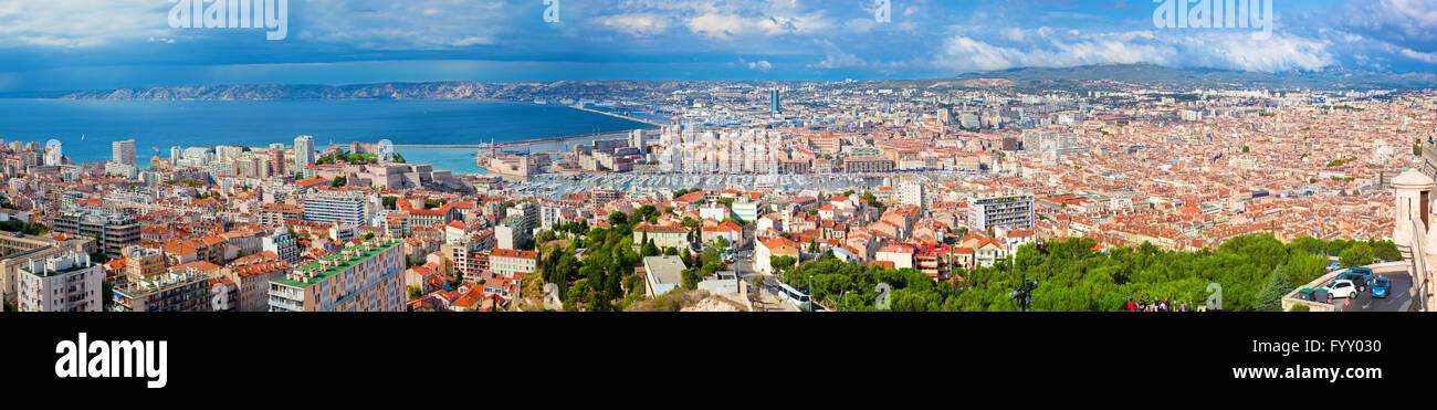 Marseille, France panorama, famous harbour. Stock Photo