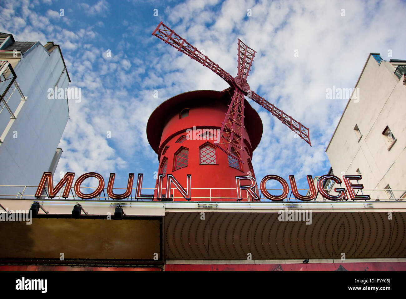 Moulin Rouge cabaret. Paris, France. Stock Photo