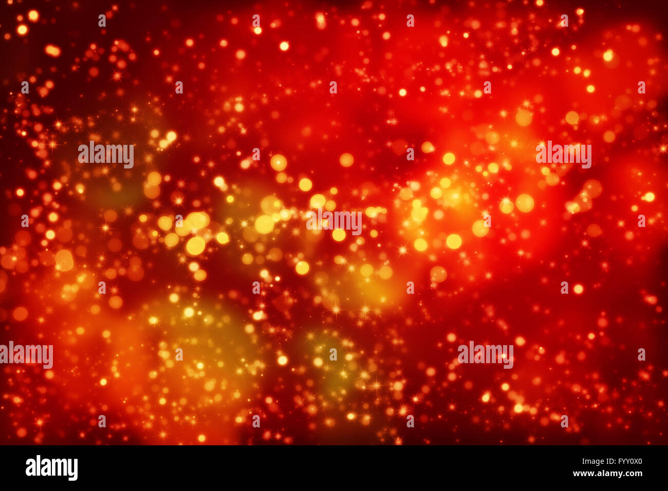 Red Christmas abstract background with lights Stock Photo