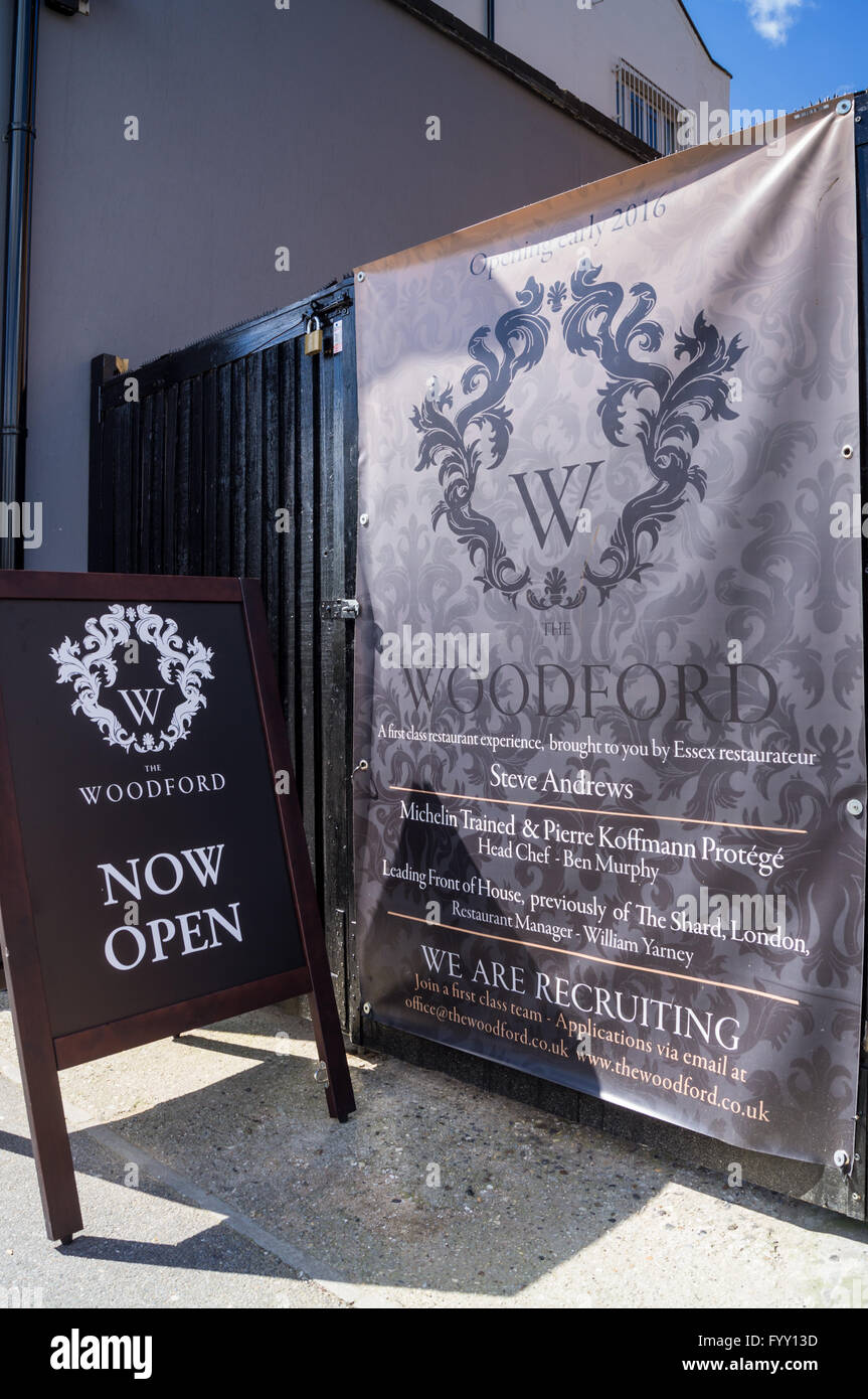 'The Woodford' restaurant, High Road, South Woodford, London E18, England Stock Photo