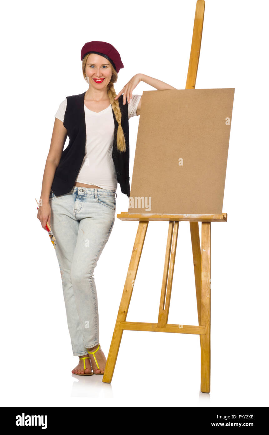 Young artist isolated on white Stock Photo Alamy