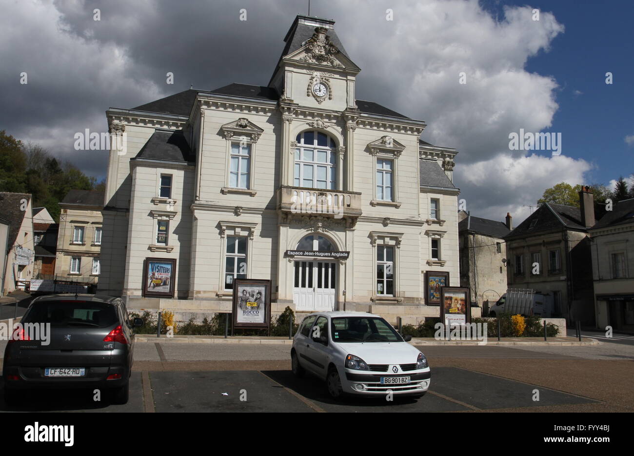 Exterior of Espace Jean-Hugues Anglade cinema Langeais France  April 2016 Stock Photo