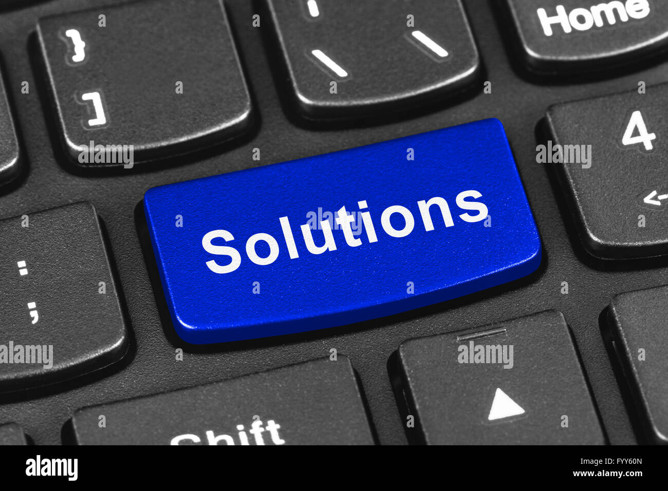 Computer notebook keyboard with Solutions key Stock Photo