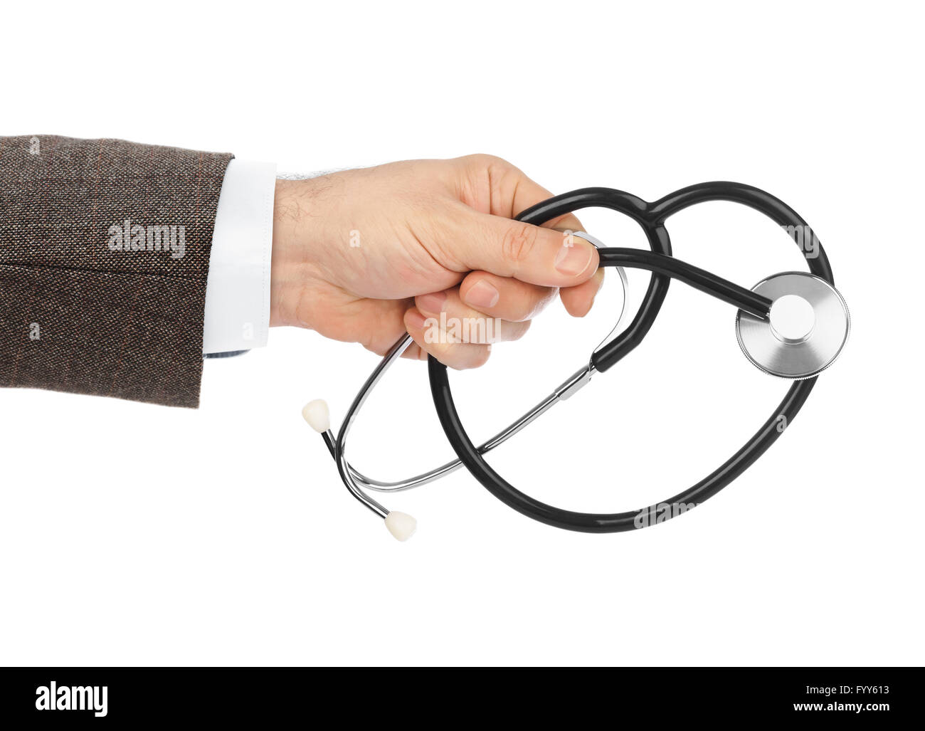 Stethoscope in hand Stock Photo Alamy