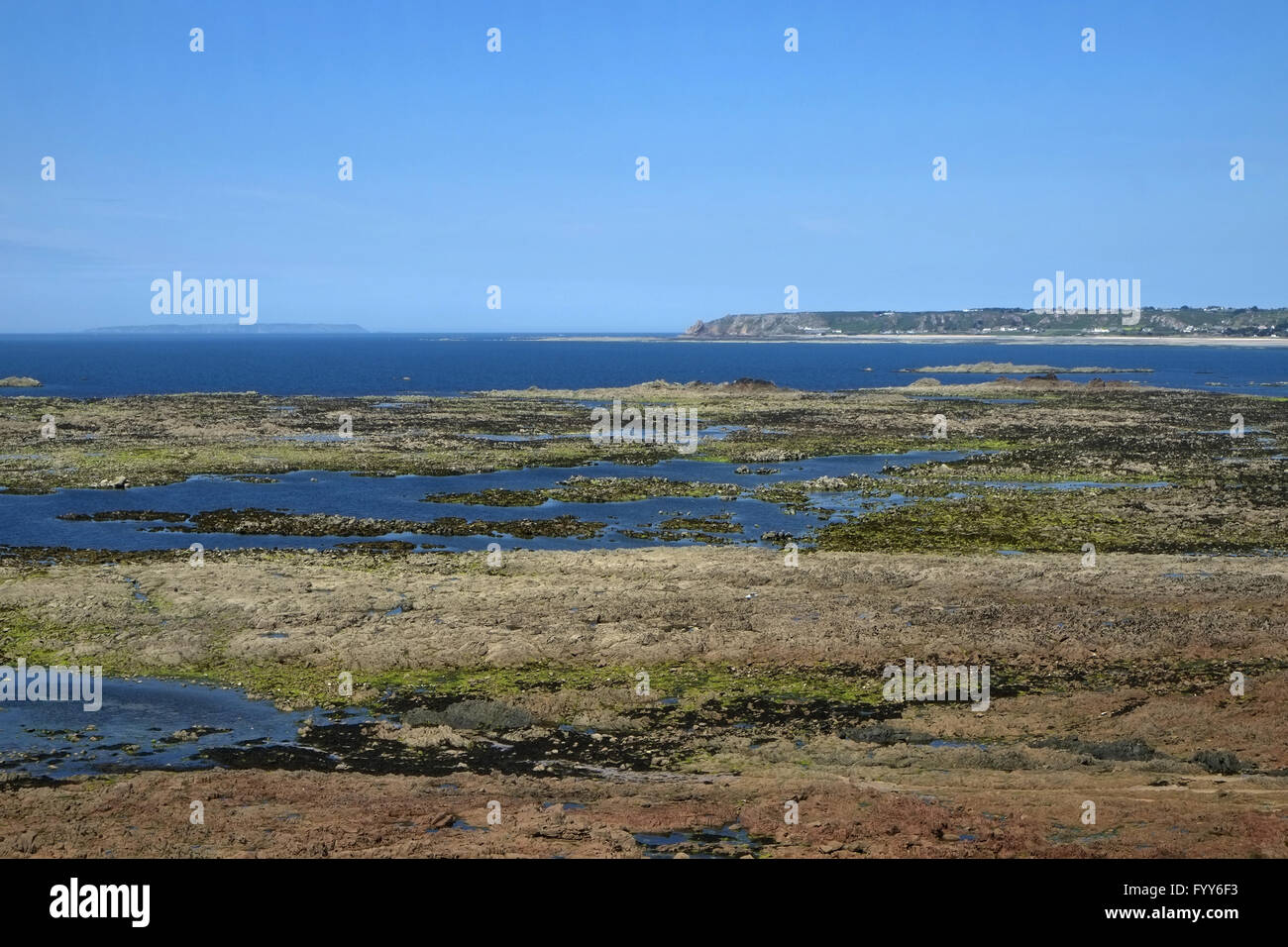 Low tide on the southwest coast of Jersey Stock Photo Alamy