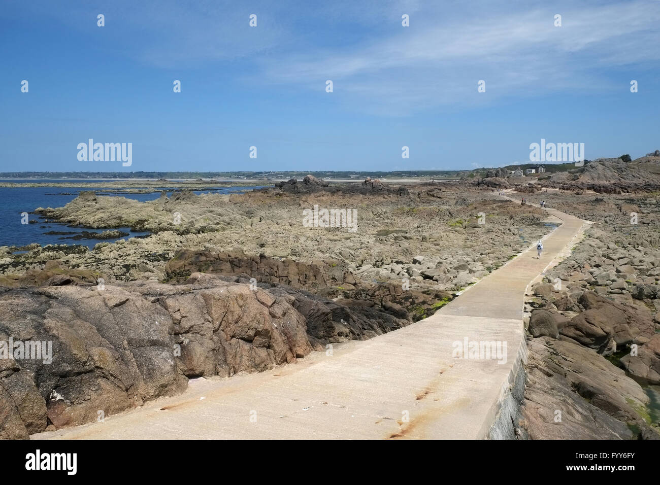 La Corbiere, causeway to the mainland Stock Photo Alamy