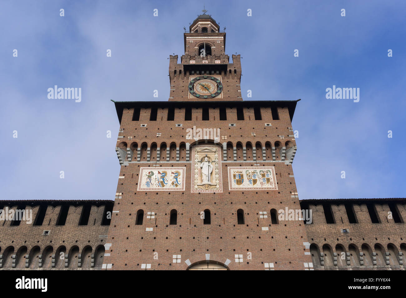 Castle Sforzesco tower Stock Photo Alamy
