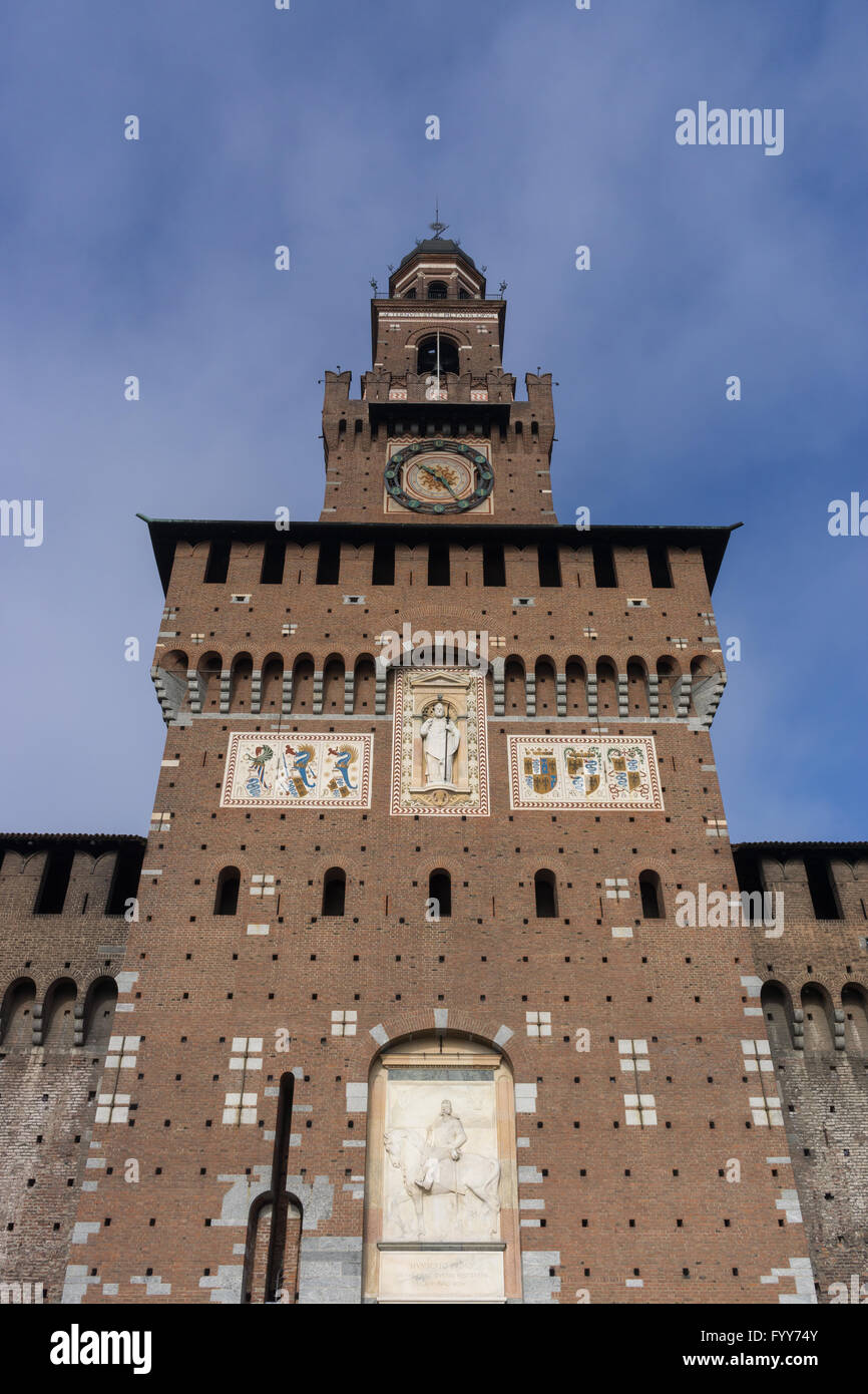 Castle Sforzesco tower Stock Photo Alamy