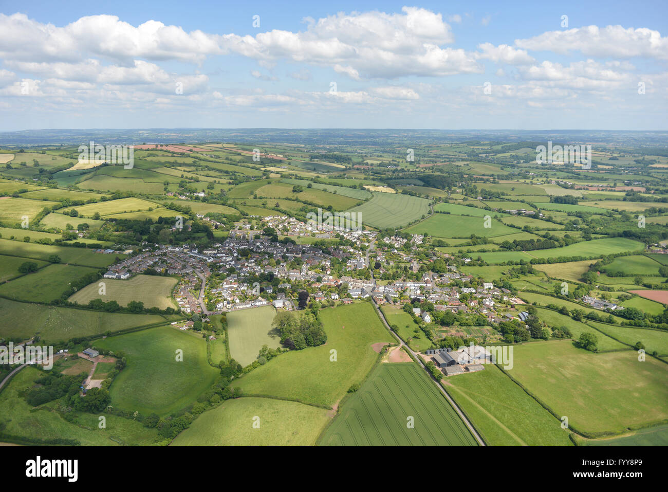 An aerial view of the village of Silverton and surrounding Devon countryside Stock Photo Alamy