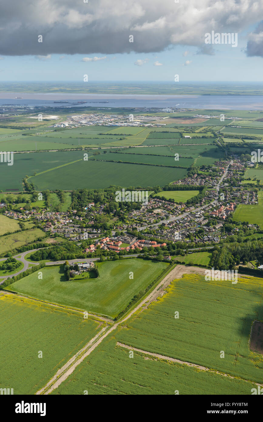 Aerial view lincolnshire village north hires stock photography and