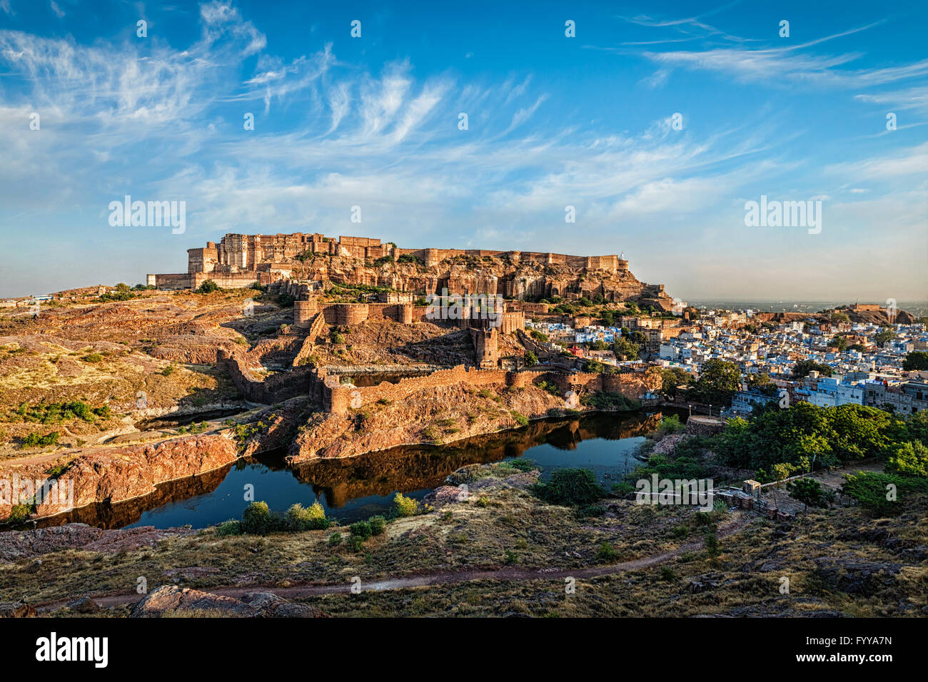 Mehrangarh Fort, Jodhpur, Rajasthan, India Stock Photo