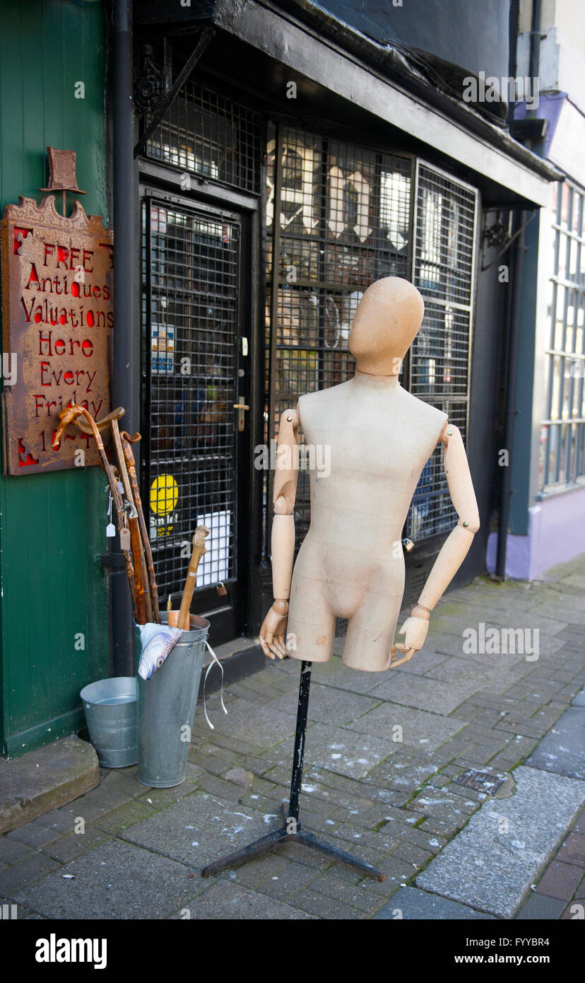 Antique shop in the old town, Hastings, Sussex, UK Stock Photo