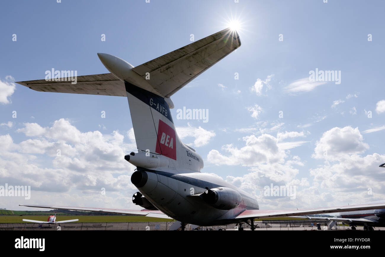 Hawker Siddely HS-121 Trident airliner at Duxford air museum Stock Photo