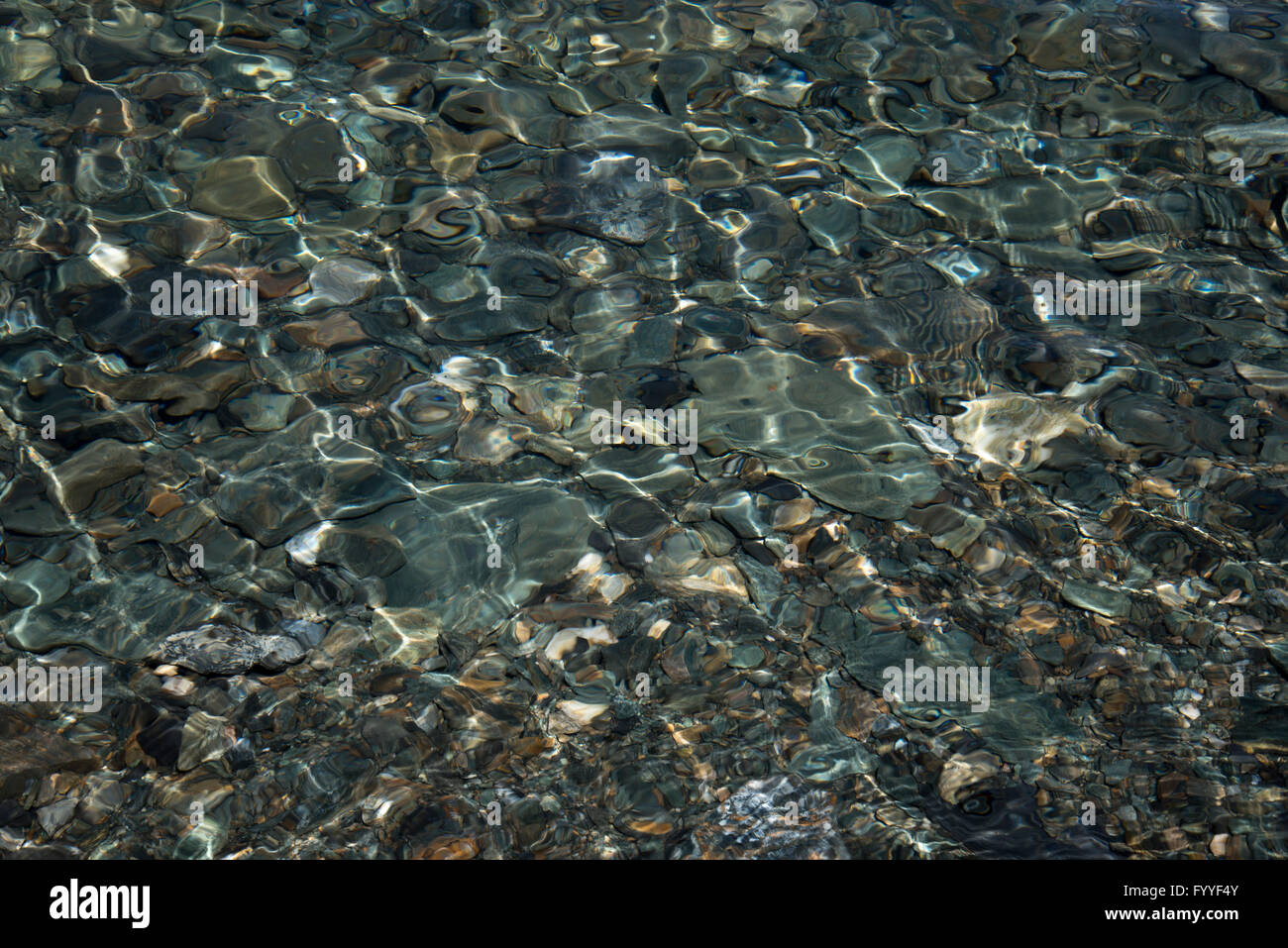 Landscape - waterscape - underwater pebbles - artistic Stock Photo