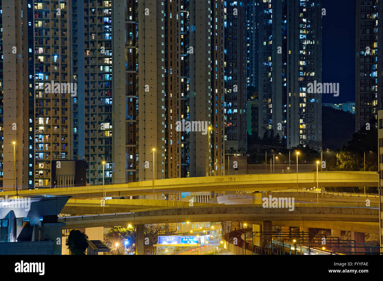 Hong Kong downtown at night Stock Photo - Alamy