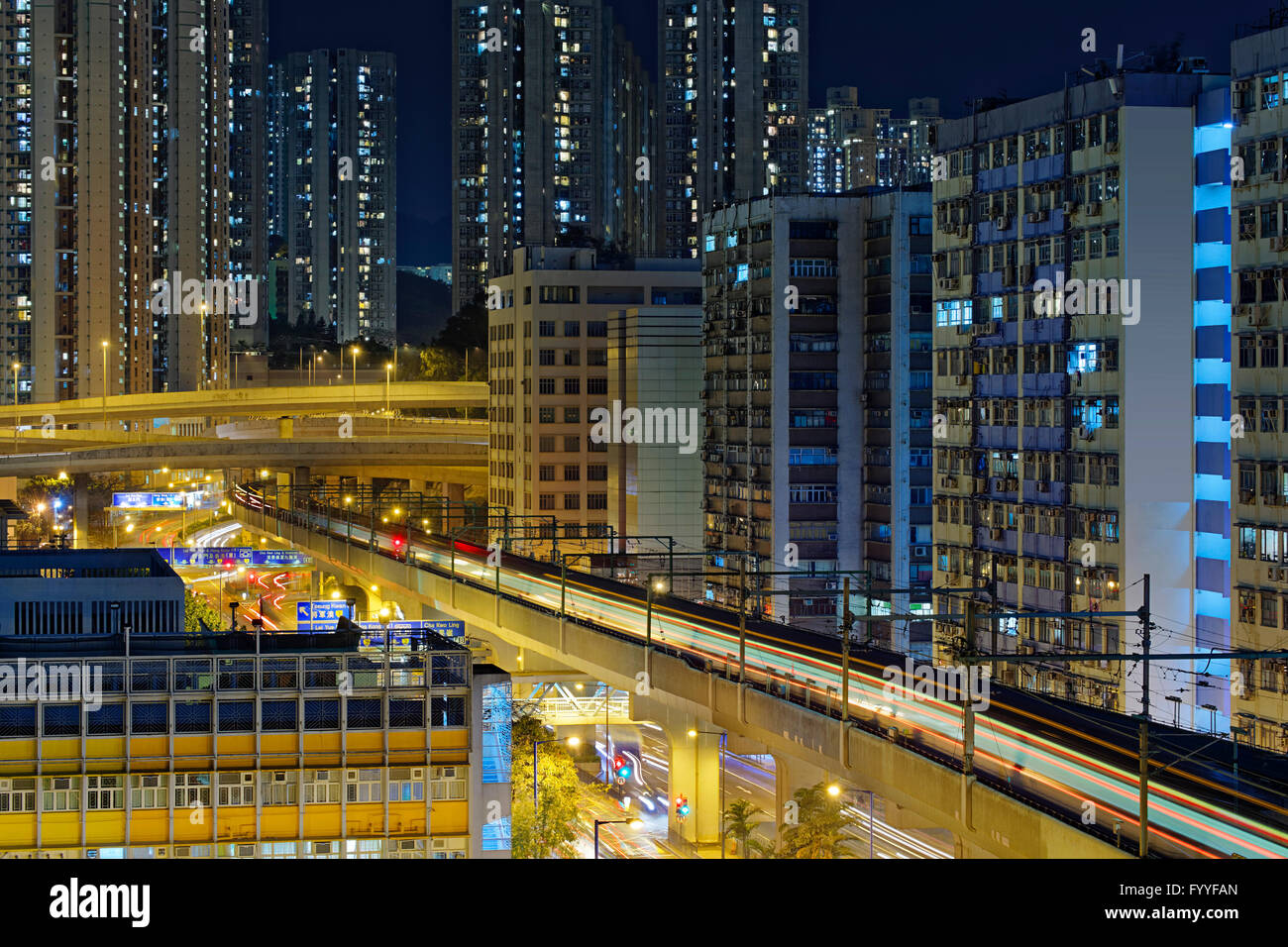 Hong Kong downtown at night Stock Photo - Alamy