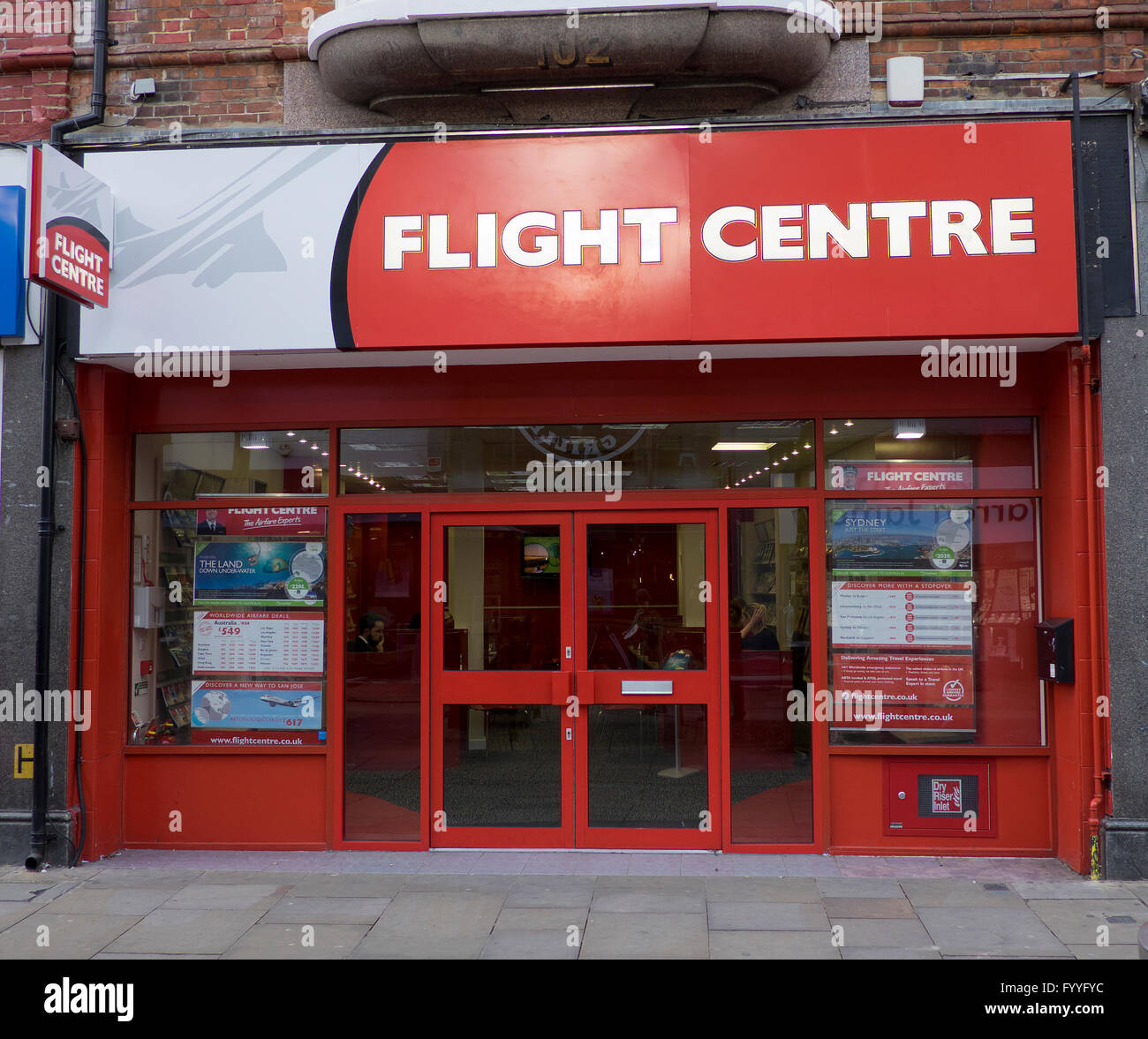 Flight Centre store in Croydon High Street scheduled to be redeveloped by Westfield in 2018 Stock Photo