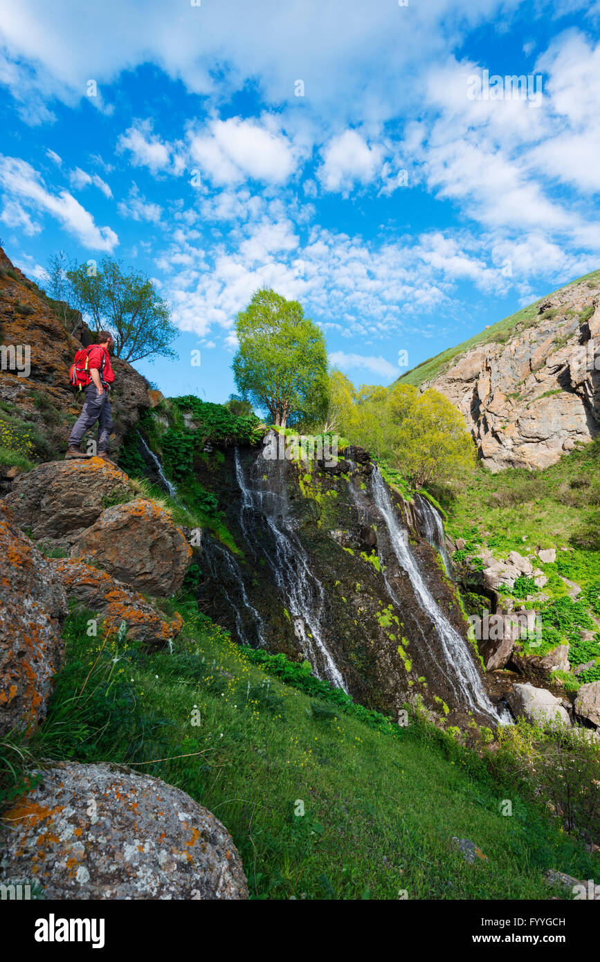 Eurasia, Caucasus region, Armenia, Syunik province, Shaki waterfall Stock Photo