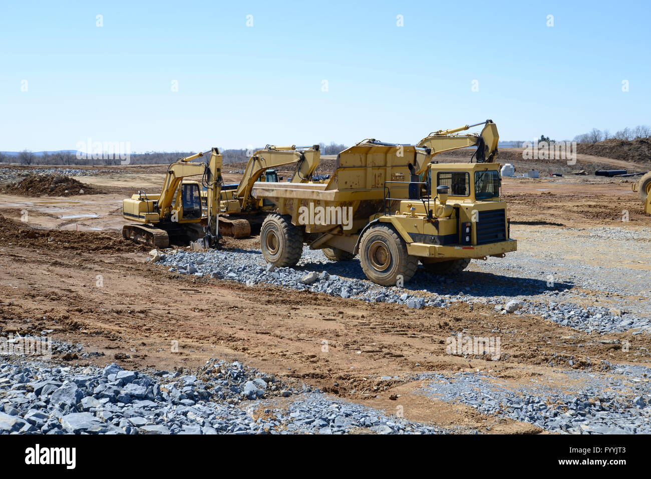 large heavy duty construction equipment Stock Photo