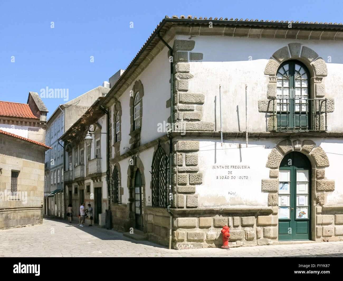 Street scene in old town of Braga, Portugal Stock Photo