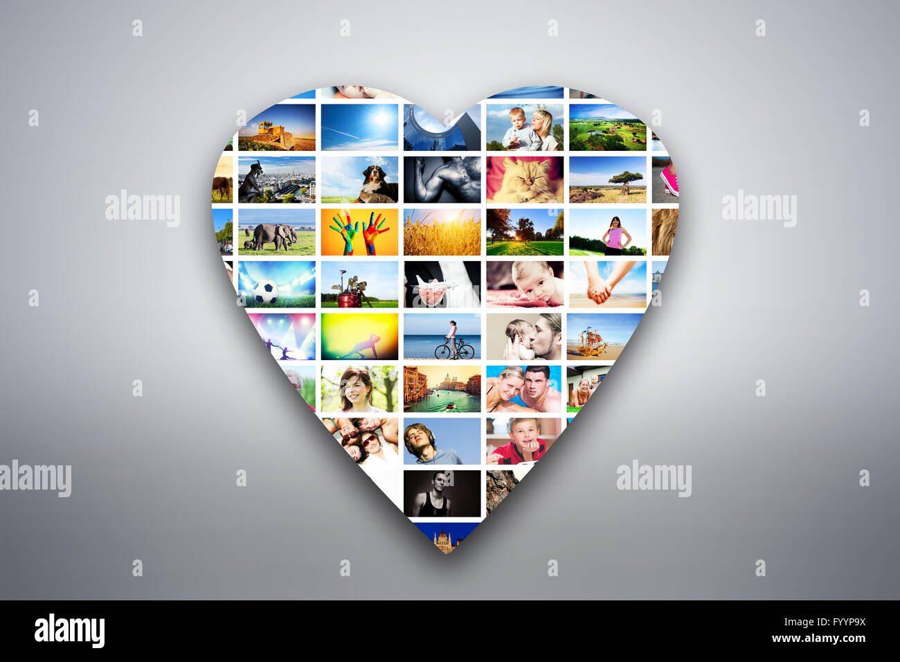 Heart design element made of pictures Stock Photo
