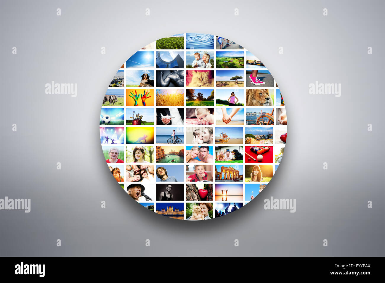 Circle design element made of pictures Stock Photo