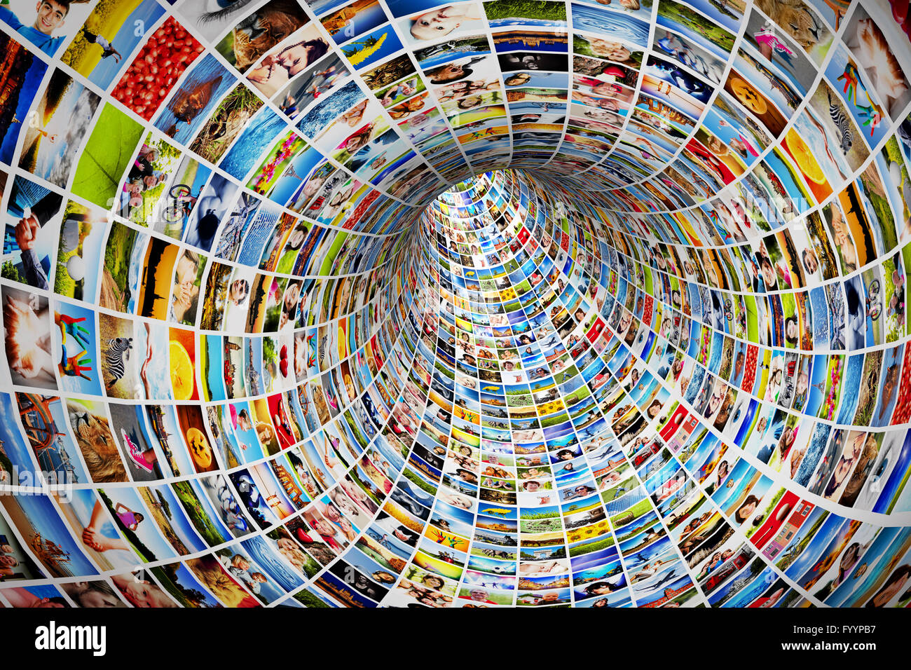 Tunnel of media Stock Photo