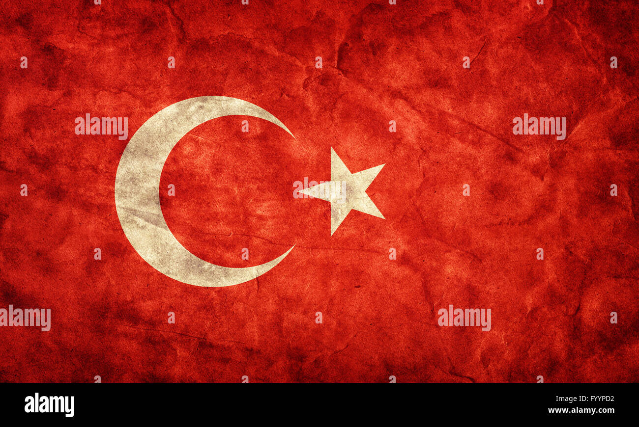 Turkey grunge flag. Vintage Stock Photo