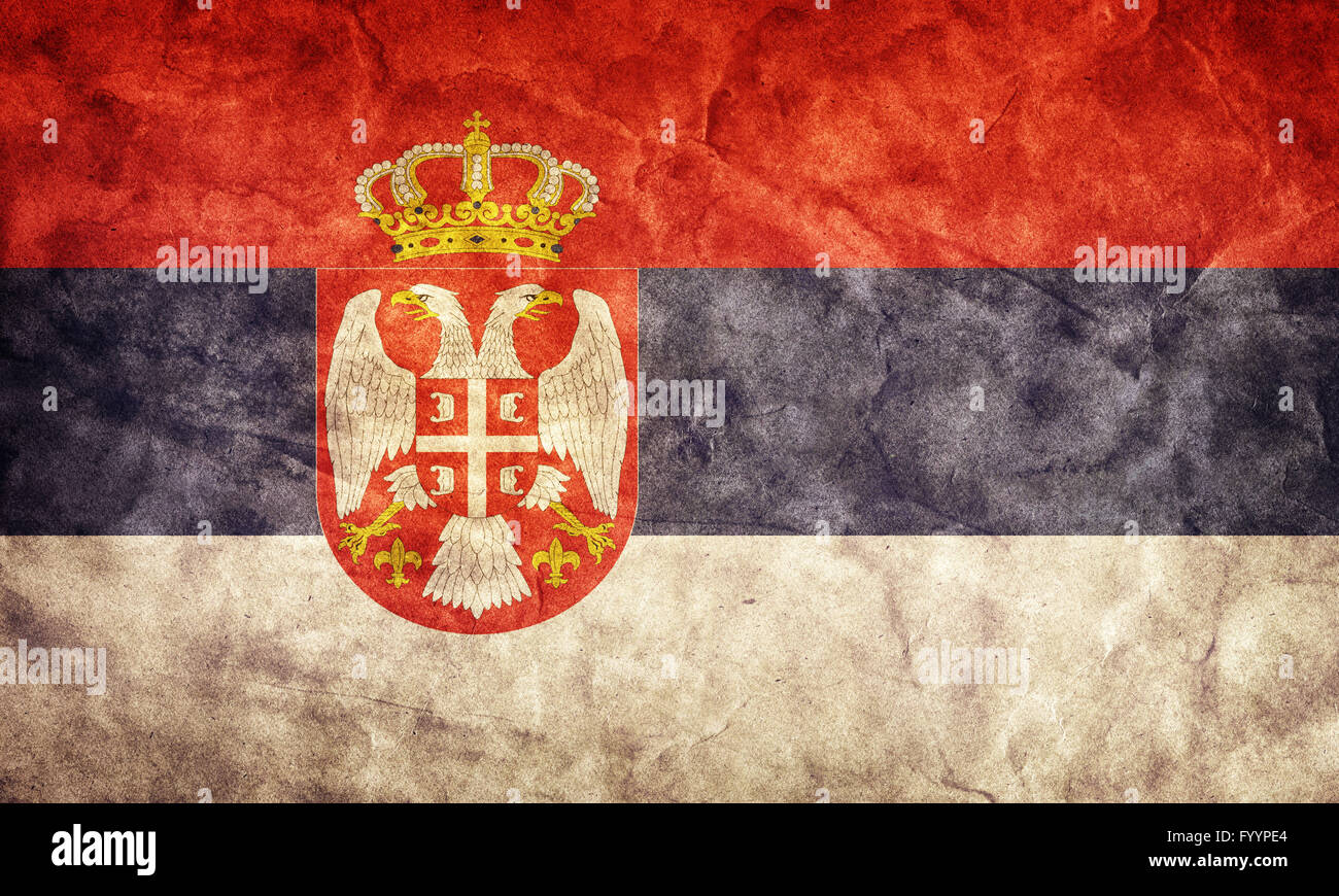 Serbia grunge flag. Vintage Stock Photo