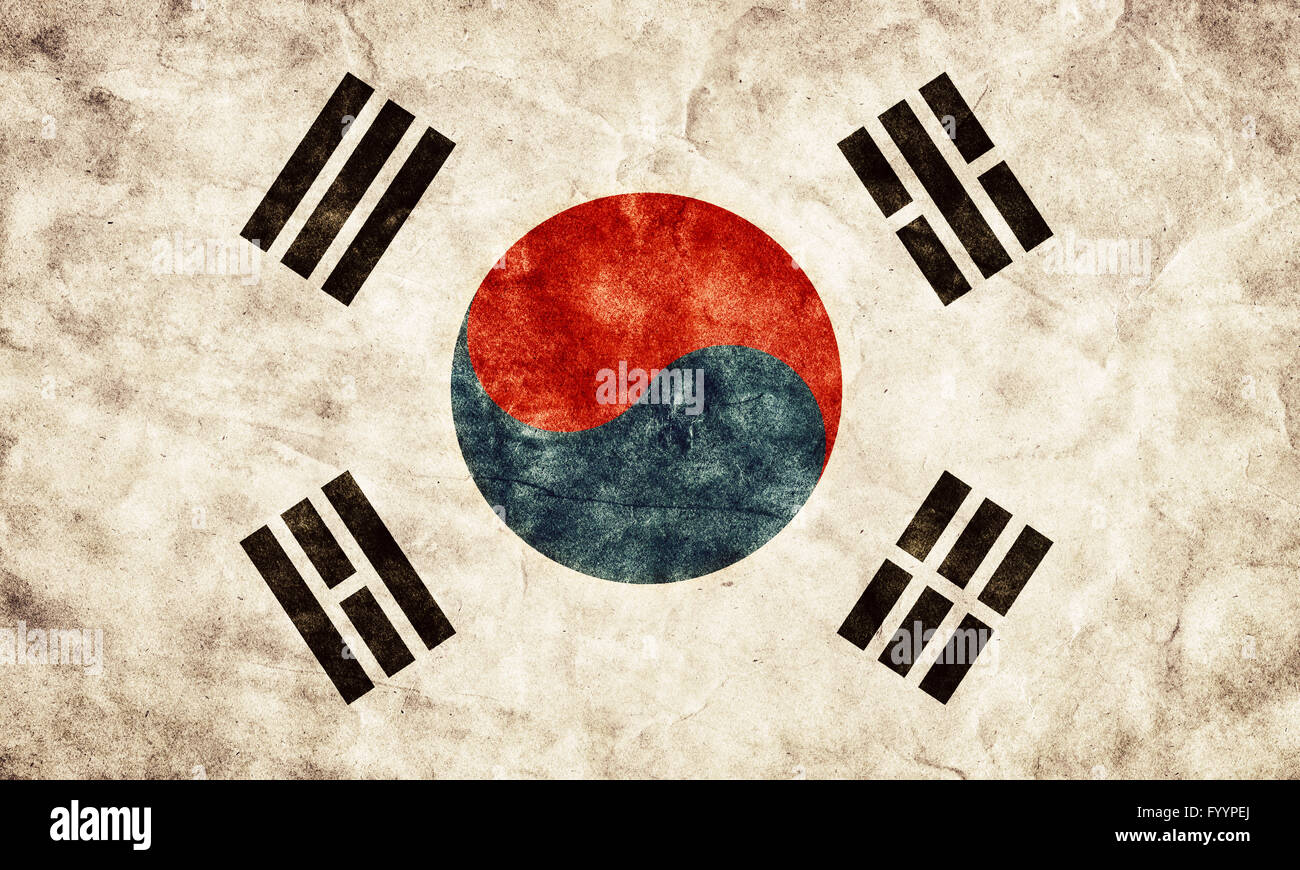 South Korea grunge flag. Vintage Stock Photo