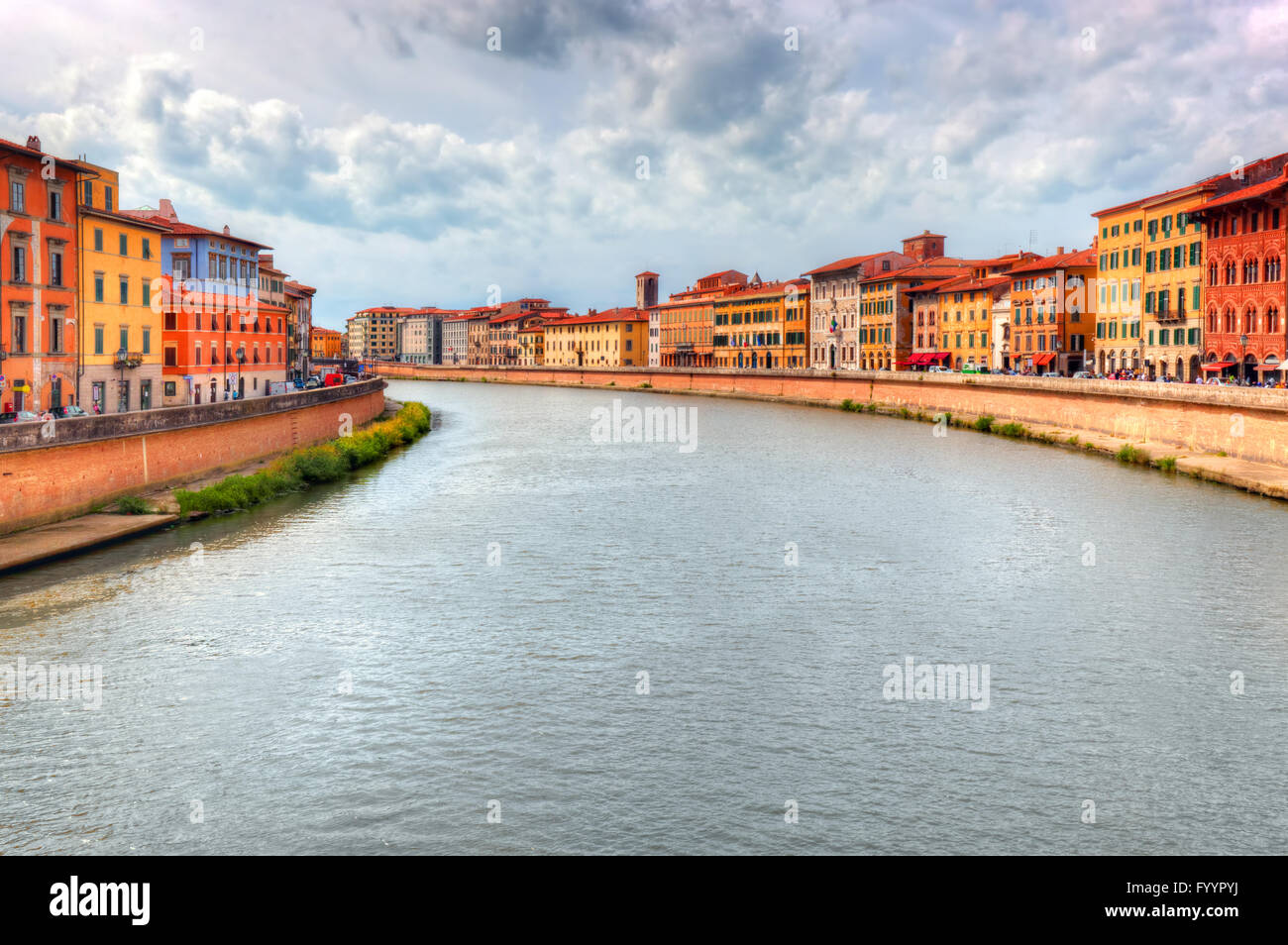 Arno river in Pisa, Tuscany, Italy. Stock Photo