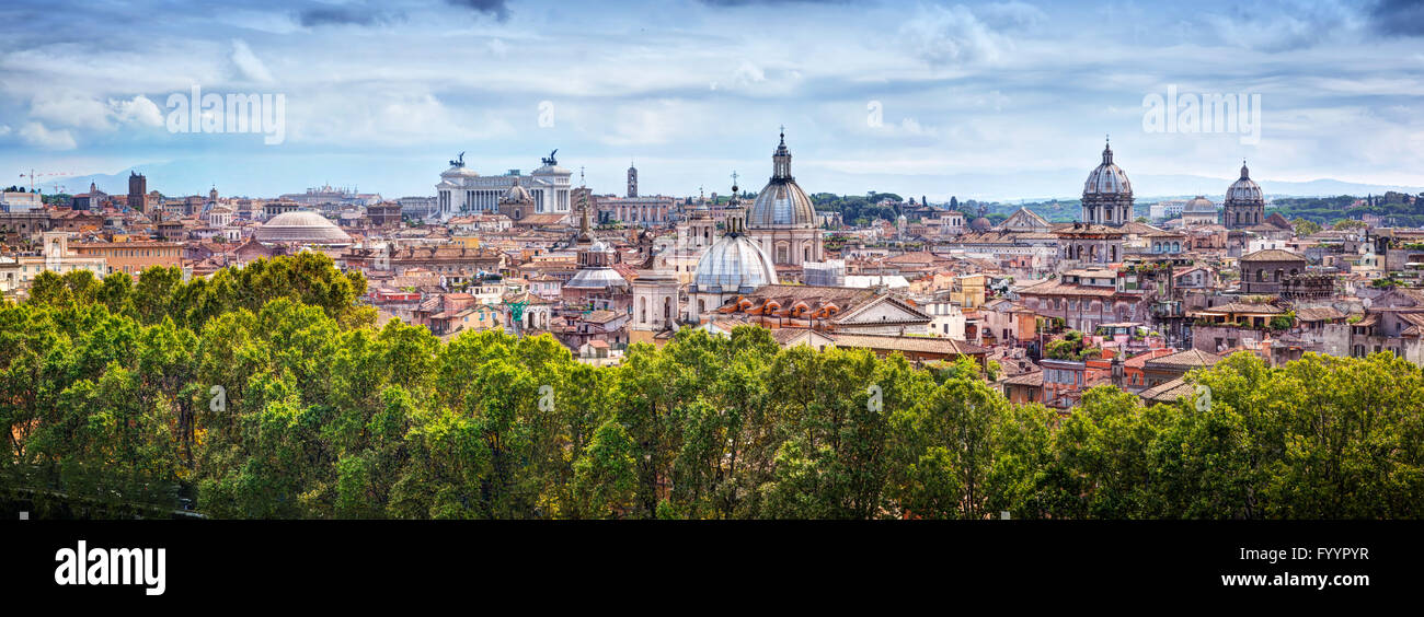 Panorama of the ancient city of Rome, Italy Stock Photo