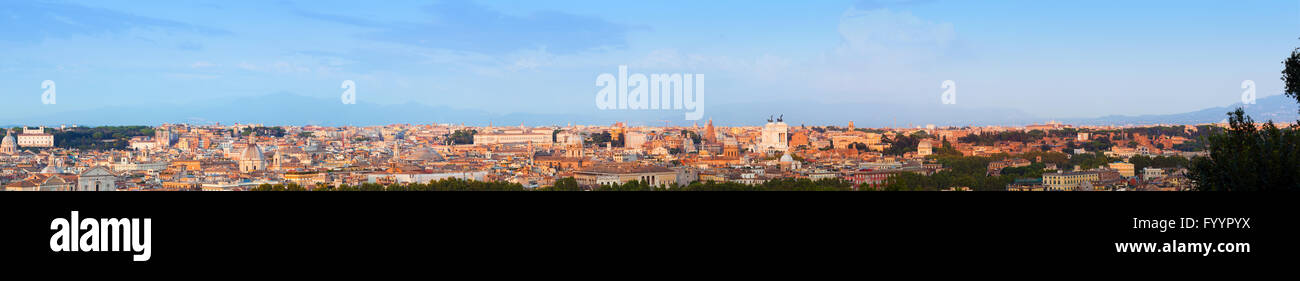 Ultra wide panorama of Rome, Italy. Stock Photo