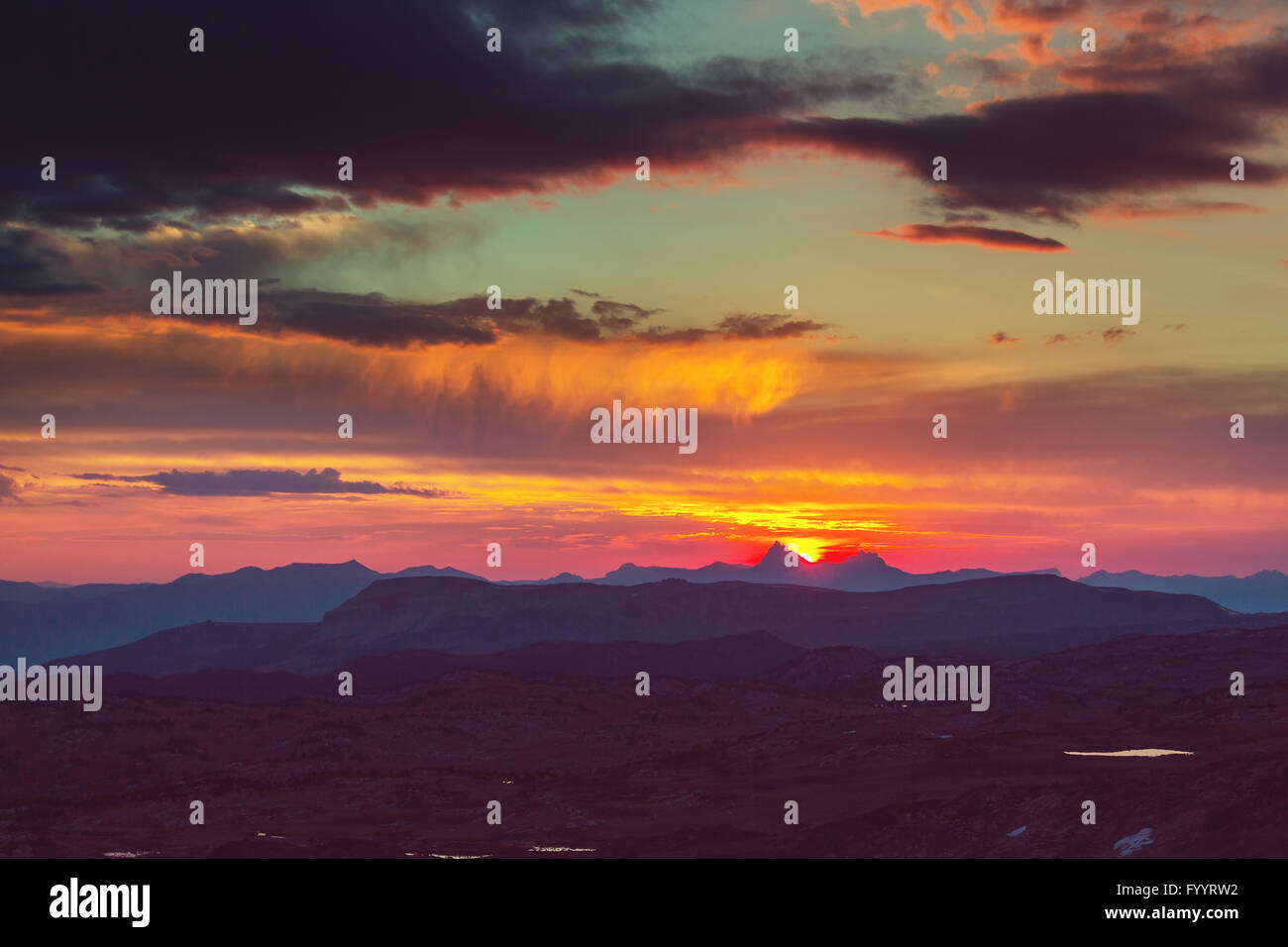 Mountains on sunset Stock Photo - Alamy