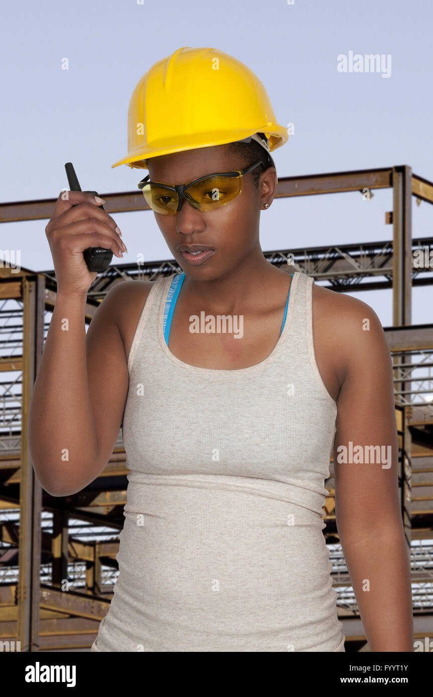 Female Construction Worker Stock Photo