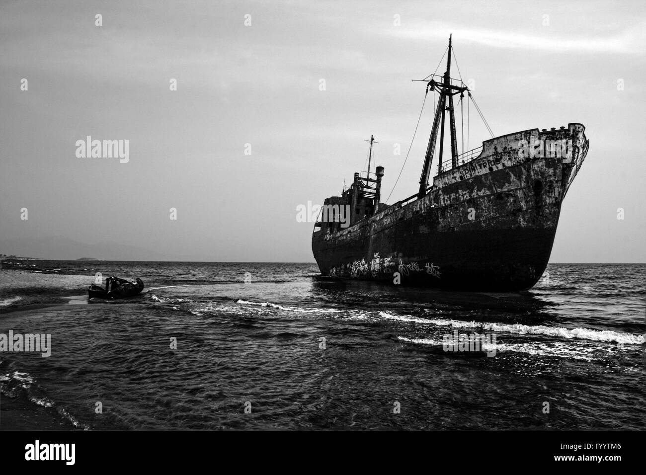 shipwreck on the coast Stock Photo