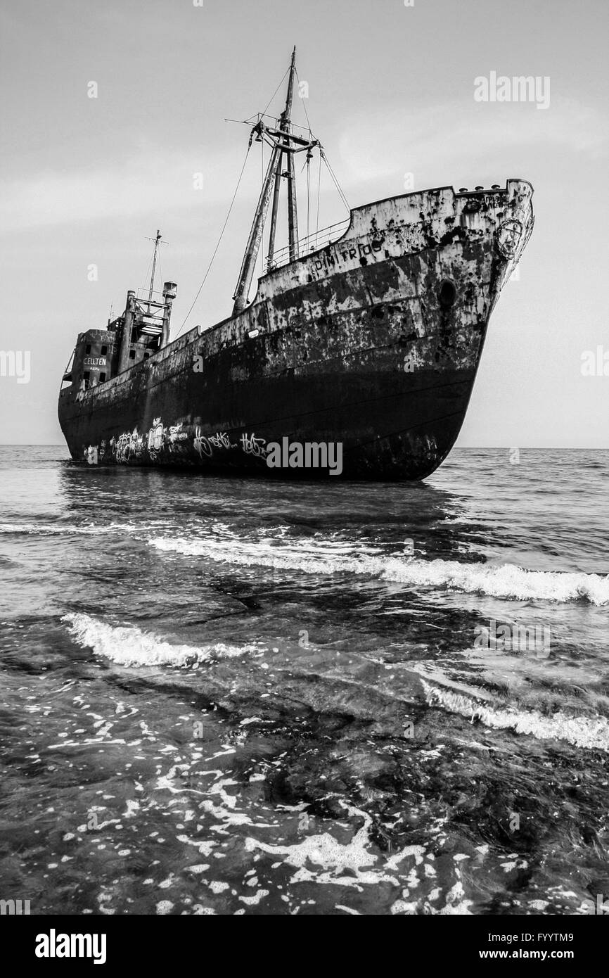 shipwreck on the coast Stock Photo