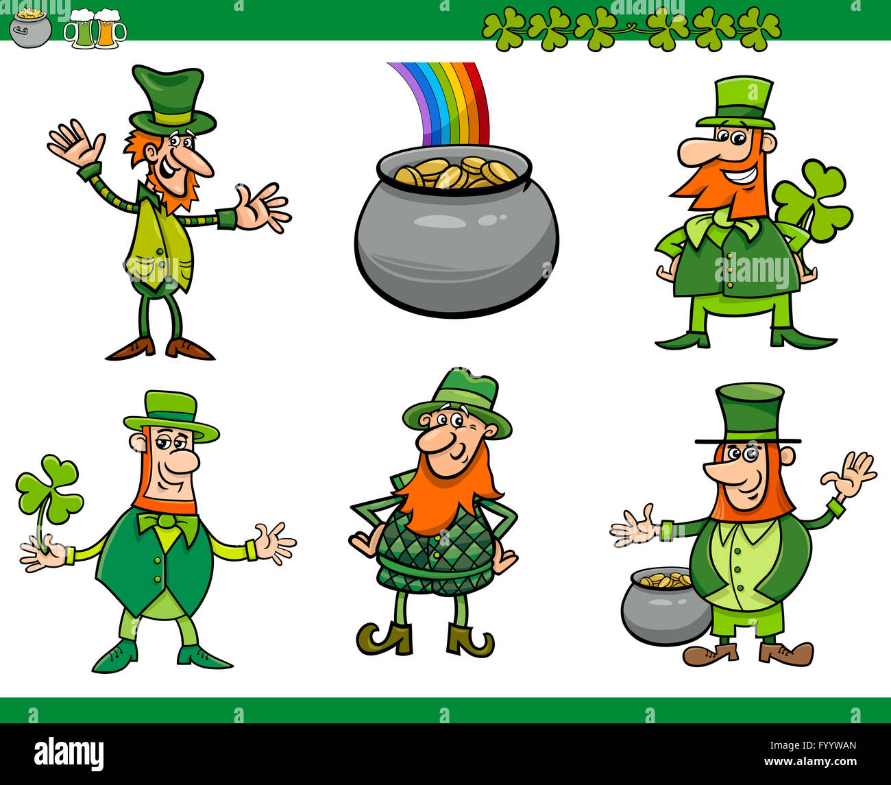saint patrick day cartoon set Stock Photo - Alamy