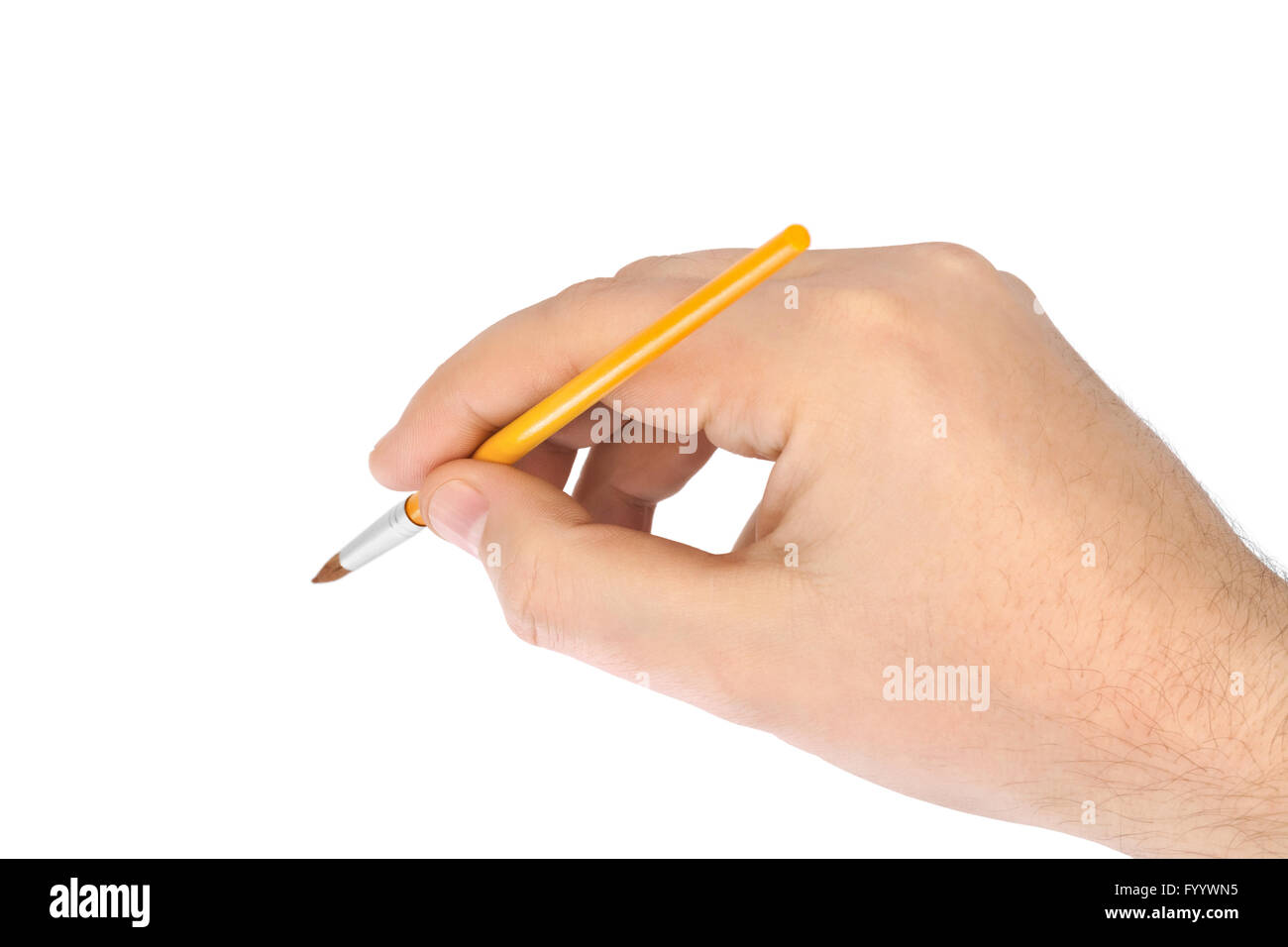 Hand with paintbrush Stock Photo
